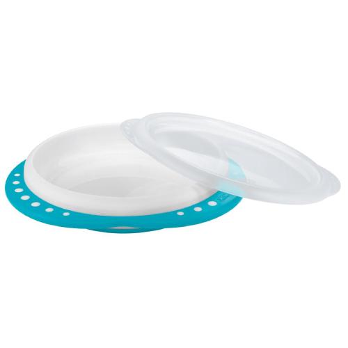 Zdjęcie produktu - NUK Easy Learning Talerzyk z przykrywką 8m+ turkusowy (255.049), 1 sztuka