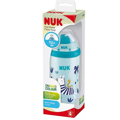 NUK Flexi Cup Kubek z miękką słomką 12m+ niebieski, 300ml 