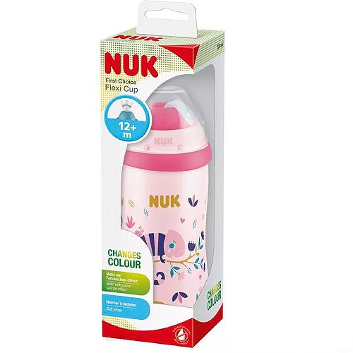 NUK Flexi Cup Kubek z miękką słomką 12m+ r&oacute;żowy, 300ml 