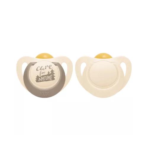 NUK FOR NATURE Smoczek uspokajający lateksowy 18-36m beżowy, 2 sztuki	