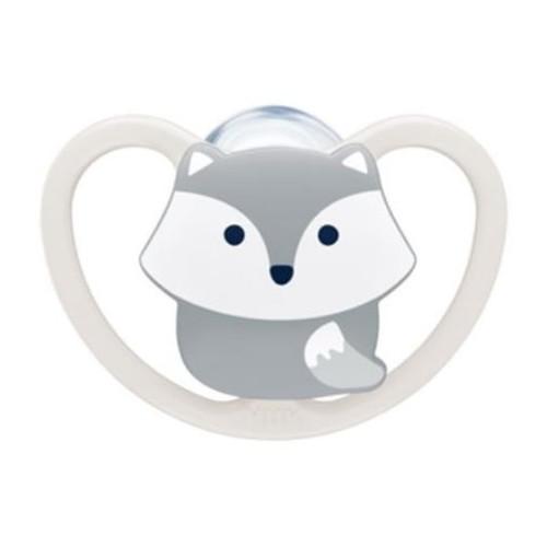 NUK Space Smoczek uspokajający 0-6m silikonowy biały mix, 1szt.