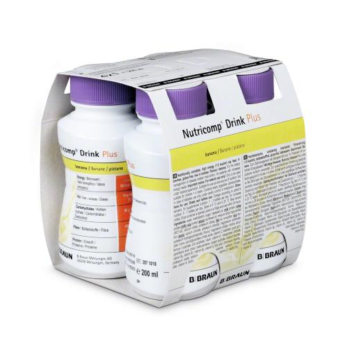 Zdjęcie produktu - NUTRICOMP DRINK PLUS smak bananowy, 4x200ml BRAK KARTONU ZBIORCZEGO