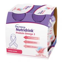 Zdjęcie produktu - Nutridrink Protein Omega 3 rześki smak truskawka - malina, 4x125ml