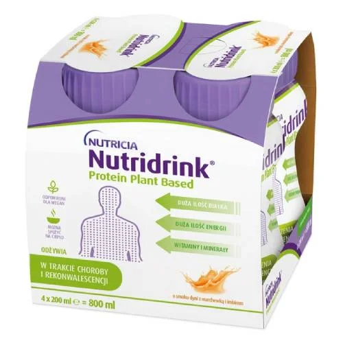 Zdjęcie produktu - Nutridrink Protein Plant Based o smaku dyni z marchewką i imbirem, 4 x 200 ml