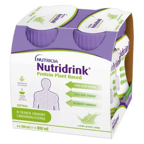 Zdjęcie produktu - Nutridrink Protein Plant Based smak groszek z miętą, 4 x 200 ml