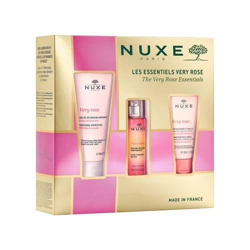 NUXE Zestaw Very Rose Krem do rąk, 50ml + Żel pod prysznic, 100ml + Woda Zapachowa, 30ml