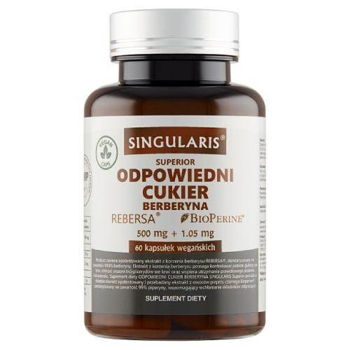 Zdjęcie produktu - SINGULARIS Superior Odpowiedni cukier Berberyna, 60kaps.