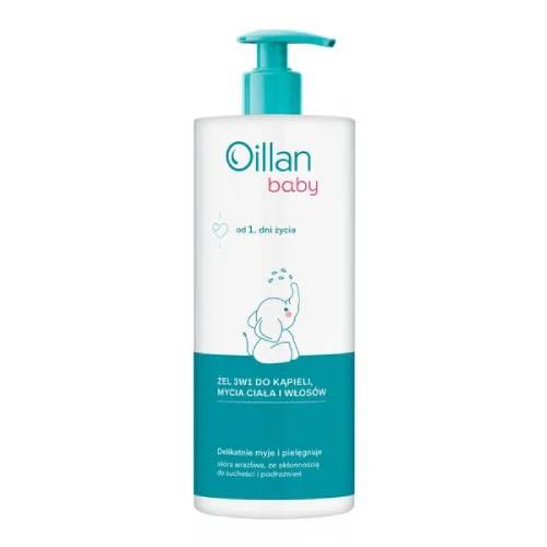 Zdjęcie produktu - OILLAN Baby Żel 3w1 do kąpieli, mycia ciała i włos&oacute;w, 750ml