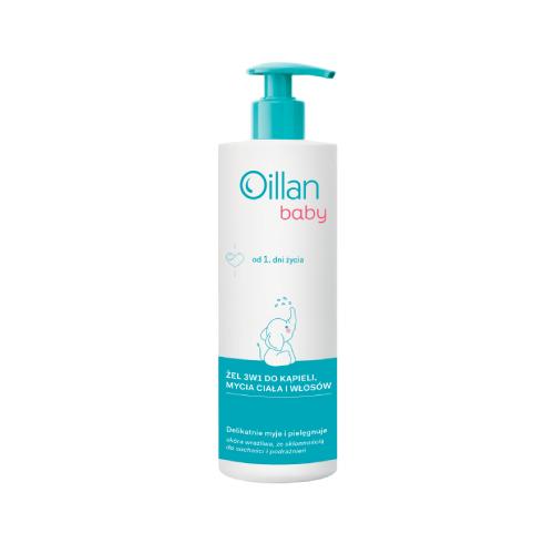 Zdjęcie produktu - OILLAN BABY - żel do mycia ciała i włos&oacute;w 3w1 od 1. dnia życia, 400ml