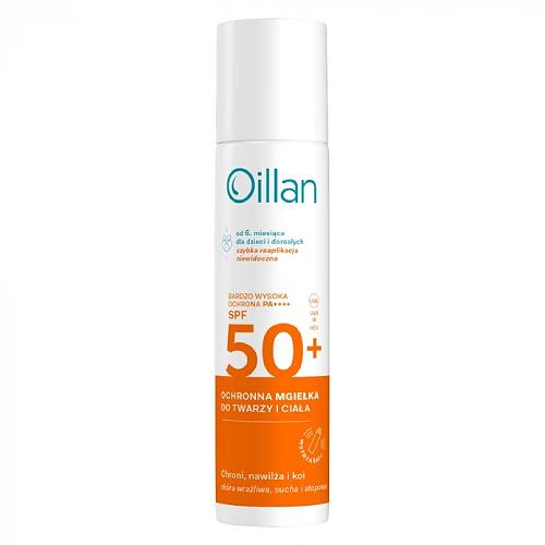Zdjęcie produktu - Oillan Ochronna mgiełka do twarzy i ciała SPF50+, 75 ml