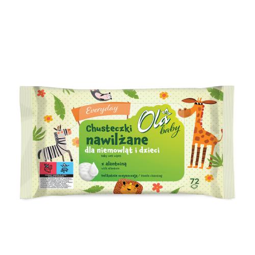 Zdjęcie produktu - OLA BABY Chusteczki nawilżane dla dzieci Everyday, 72szt