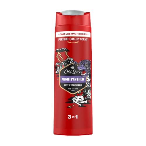 Zdjęcie produktu - Old Spice Night Panther 3in1 Żel pod prysznic i szampon dla mężczyzn, 400ml