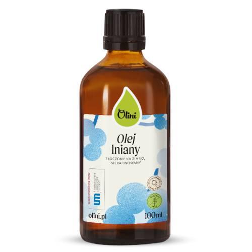 Zdjęcie produktu - Olini Olej lniany tłoczony na zimno nierafinowany, 100 ml