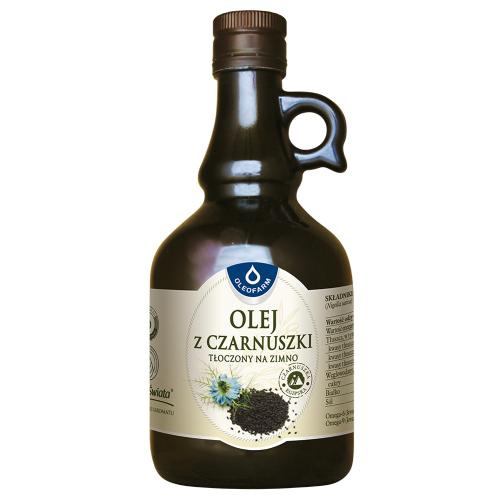 Zdjęcie produktu - OLEOFARM Olej z czarnuszki tłoczony na zimno, 500ml