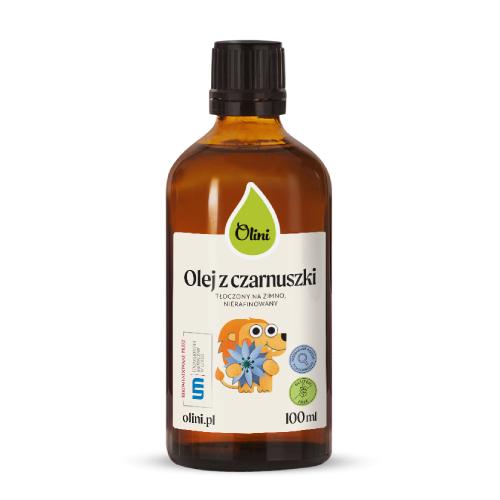 Zdjęcie produktu - Olini Olej z czarnuszki dla dzieci tłoczony na zimno nierafinowany, 100 ml