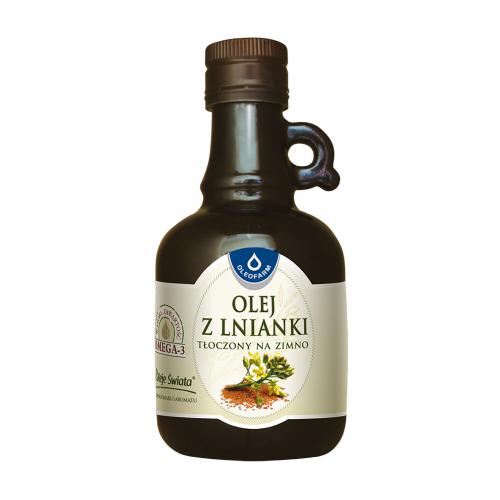 Zdjęcie produktu - OLEOFARM Olej z lnianki (rydzowy) tłoczony na zimno, 250ml
