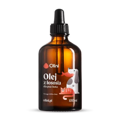 Zdjęcie produktu - Olini Olej z łososia dla psa i kota, 100 ml