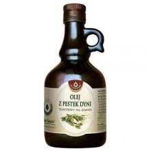 Zdjęcie produktu - Olej z pestek dyni tłoczony na zimno OLEOFARM - 500 ml