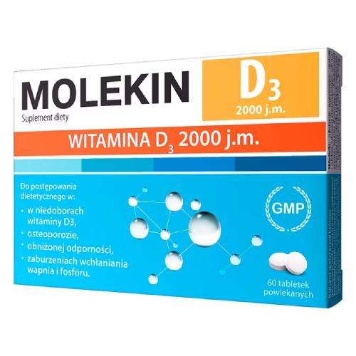 Miniaturka artykułu - Molekin D3 2000 j.m. - 60 tabletek