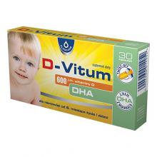 Zdjęcie produktu - Oleofarm D-Vitum 600 j.m. witaminy D DHA - 30 kapsułek twist-off