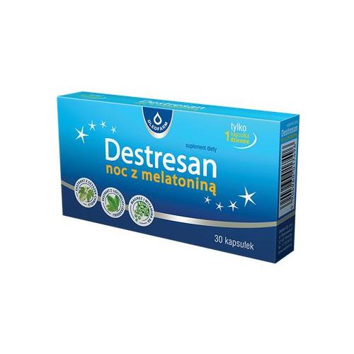 Zdjęcie produktu - Destresan noc z melatoniną Oleofarm, 30kaps.