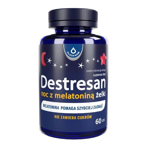 Zdjęcie produktu - OLEOFARM Destresan noc z melatoniną, 60 żelk&oacute;w