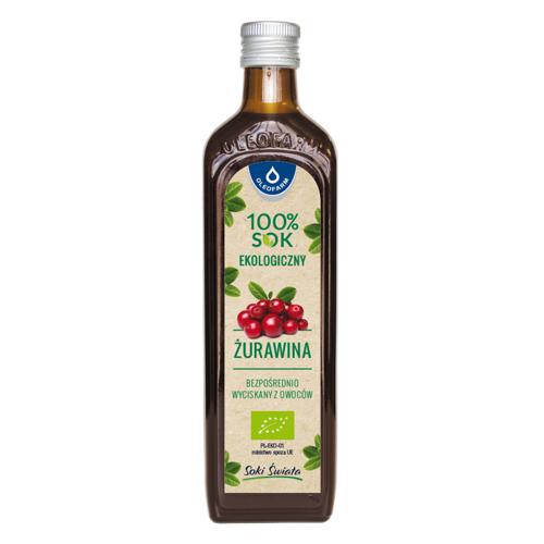 Zdjęcie produktu - OLEOFARM Sok ekologiczny żurawina, 490ml