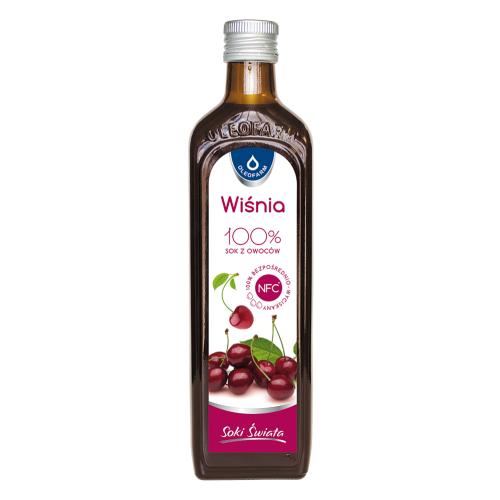 Zdjęcie produktu - OLEOFARM Wiśnia 100% sok z owoc&oacute;w wiśni, 490ml