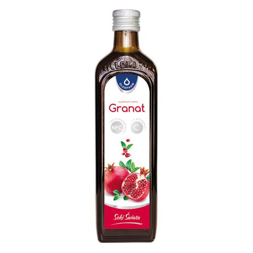 Zdjęcie produktu - OLEOFARM Sok z granatu z witaminą C, 490ml