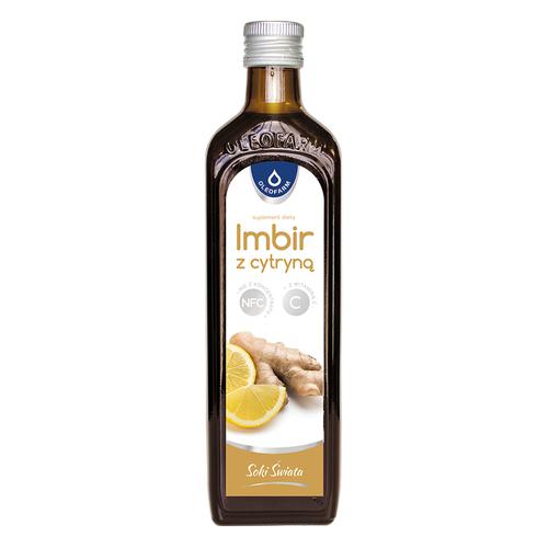 Zdjęcie produktu - OLEOFARM Sok z imbiru i cytryny z witaminą C, 490ml	