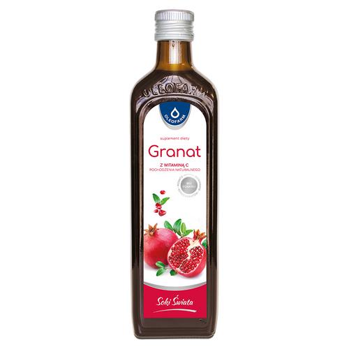Zdjęcie produktu - Oleofarm Sok z owoc&oacute;w granatu z naturalną witaminą C, 490 ml