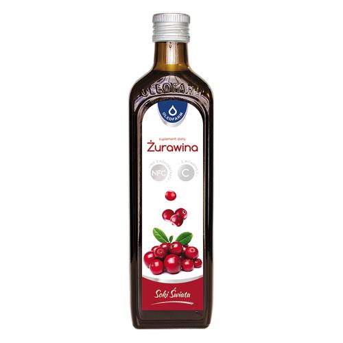 Zdjęcie produktu - OLEOFARM Sok z żurawiny z witaminą C, 490ml	