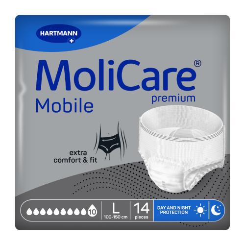 Miniaturka artykułu - MoliCare Premium Mobile Majtki chłonne 10K rozmiar L, 14 szt.