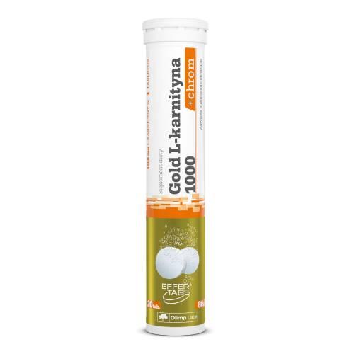 Zdjęcie produktu - OLIMP Gold L-karnityna 1000 + chrom - cytryna, 20 tabletek musujących