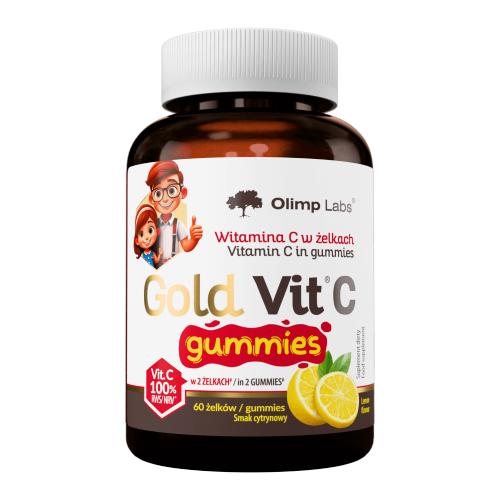 Zdjęcie produktu - Olimp Gold Vit C Witamina C w żelkach smak cytrynowy, 60 szt.