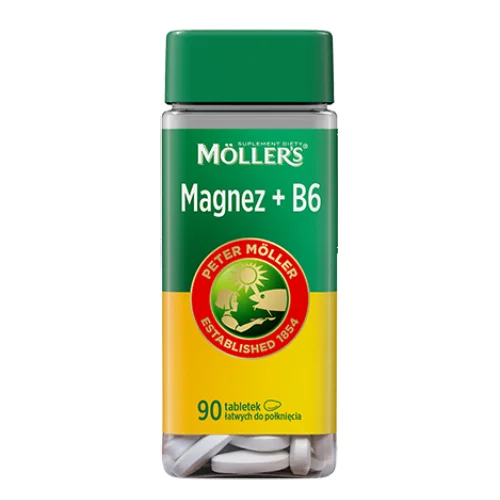 Miniaturka artykułu - Moller's Magnez + witamina B6, 90 tabl.