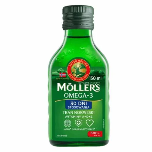 Miniaturka artykułu - Moller's Tran Norweski naturalny aromat, 150 ml