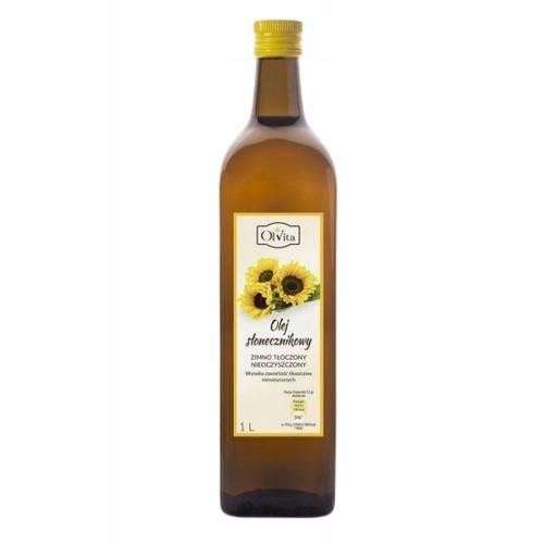 Zdjęcie produktu - OLVITA Olej słonecznikowy zimnotłoczony, 1 l 