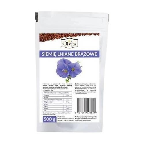 Zdjęcie produktu - OLVITA Siemię lniane brązowe, 500g