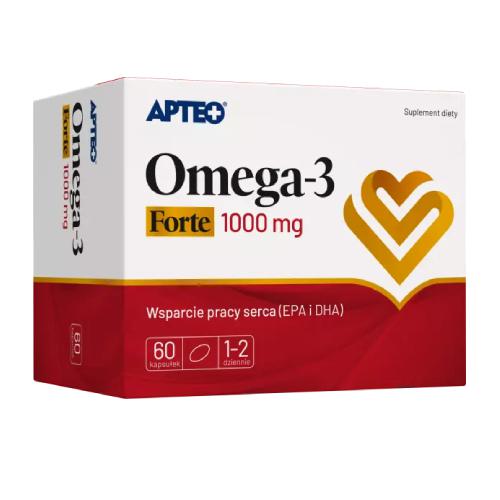 Zdjęcie produktu - Omega-3 1000mg Forte Apteo, 60 kapsułek USZKODZONE OPAKOWANIE KARTONOWE