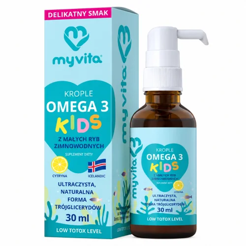 Zdjęcie produktu - MyVita Omega-3 Kids Krople dla dzieci, 30 ml