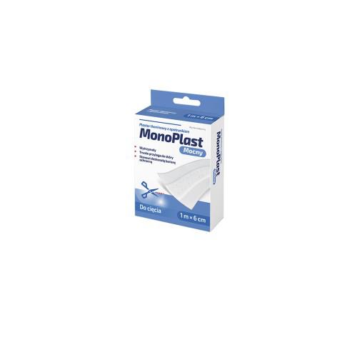 Miniaturka artykułu - MonoPlast Mocny Plaster tkaninowy z opatrunkiem do cięcia 1mx6cm, 1szt.