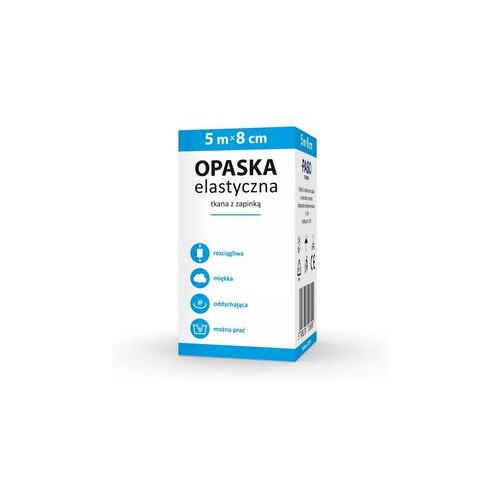 Zdjęcie produktu - Paso Trading Opaska elastyczna tkana 5mx8cm z zapinką, 1szt.