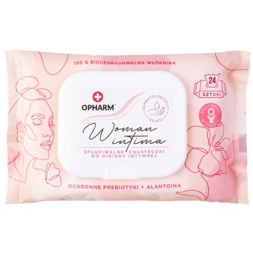 Zdjęcie produktu - OPHARM Chusteczki nawilżane do higieny intymnej Woman Intima, 24szt.