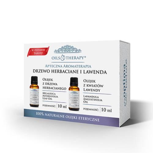 Zdjęcie produktu - Optima Natura Zestaw oils&therapy Olejek z drzewa herbacianego, 10 ml + Olejek z kwiat&oacute;w lawendy, 10 ml