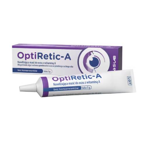 Zdjęcie produktu - OptiRetic-A Nawilżająca maść do oczu z witaminą A, 5 g