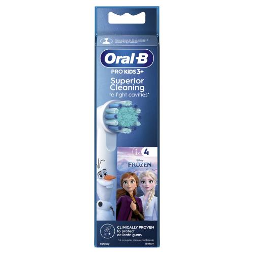 Zdjęcie produktu - Oral-B Pro Kids 3+ Superior Cleaning Końc&oacute;wki wymienne do szczoteczek elektrycznych Kraina Lodu, 4 szt.