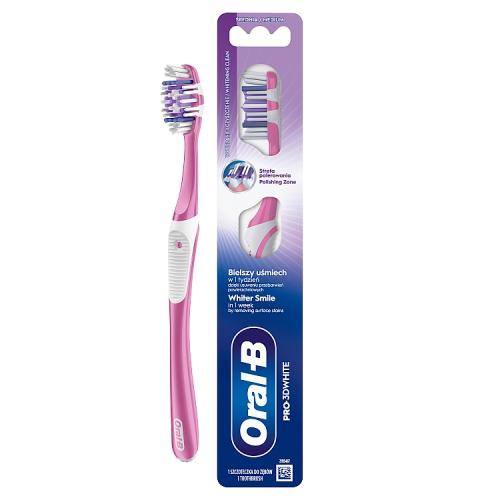 Zdjęcie produktu - Oral-B Pro-3DWhite Szczoteczka do zęb&oacute;w średnia, 1 szt.