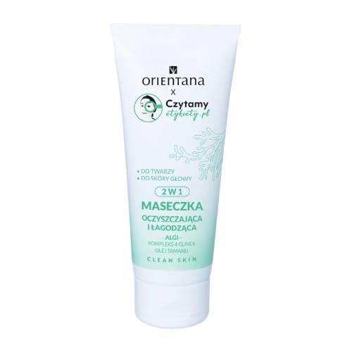 Zdjęcie produktu - Orientana Clean Skin Maseczka oczyszczająca i łagodząca do twarzy i sk&oacute;ry głowy 2w1, 50 ml