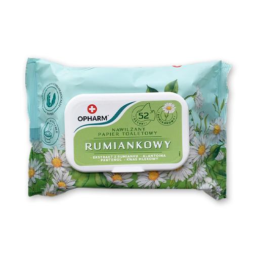Zdjęcie produktu - Opharm Nawilżany papier toaletowy rumiankowy, 52 szt.
